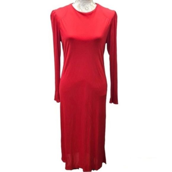 Vintage Miss O by Oscar De La Renta Red Maxi Dress Size Tag 12 - Picture 1 of 12